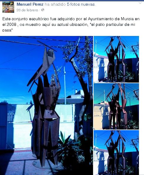 El Grupo Socialista exige al PP que explique qué ocurre con una escultura adquirida por el Ayuntamiento en 2007 que sigue en el patio de la casa del artista desde entonces - 1, Foto 1