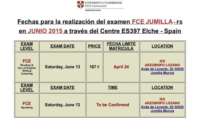 El IES Arzobispo Lozano será centro examinador para los niveles de KET, PET y FIRST de los certificados Cambridge - 1, Foto 1