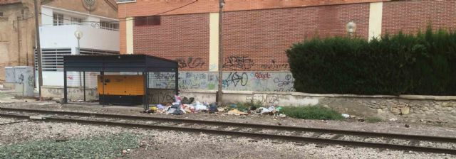 Cabrera (UPyD) denuncia la acumulación de basura en la zona de las alamedas y la estación de tren de Lorca - 1, Foto 1