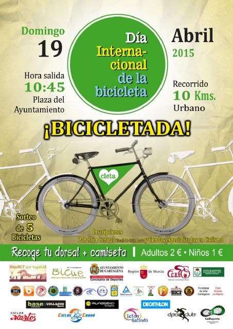 Cartagena festejará el Día de la Bicicleta el domingo con un recorrido por la ciudad - 1, Foto 1
