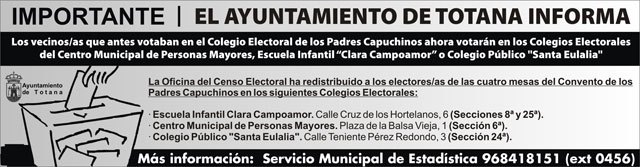 The City Council shall inform voters of the former College of the Capuchin Fathers of the new school assignment to exercise their right to vote in the elections of May 24, Foto 1