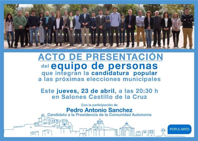 El PP presenta al equipo de personas preparadas para trabajar por el futuro de Caravaca y dispuestas a dar voz a todos los caravaqueños - 1, Foto 1