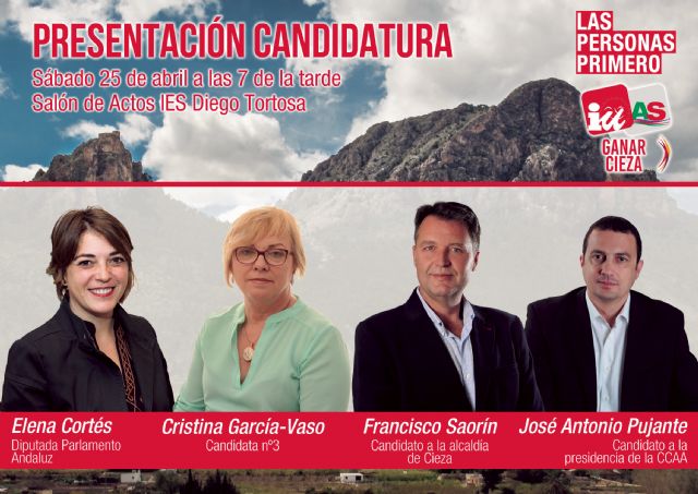 El próximo sábado, Ganar Cieza/IU-AS presenta su candidatura - 1, Foto 1