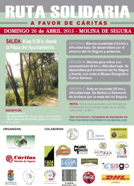 La Ruta Solidaria a favor Cáritas se celebra en Molina de Segura el domingo 26 de abril - 1, Foto 1