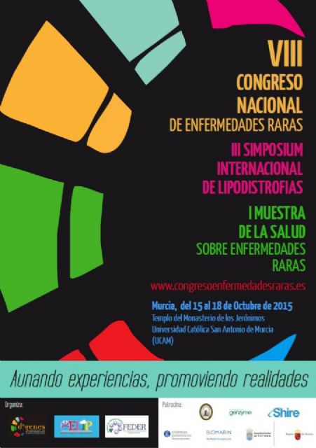 El VIII Congreso Nacional de Enfermedades Raras se celebrará del 15 al 18 de octubre en Murcia, Foto 1