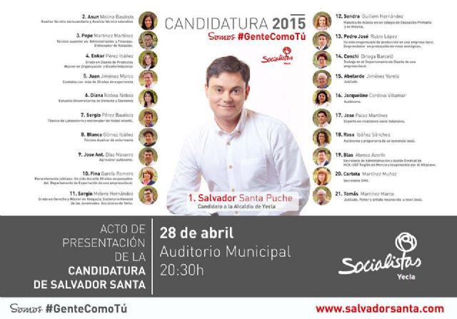 Acto de presentación de la candidatura electoral de Salvador Santa en el Auditorio Municipal de Yecla - 1, Foto 1