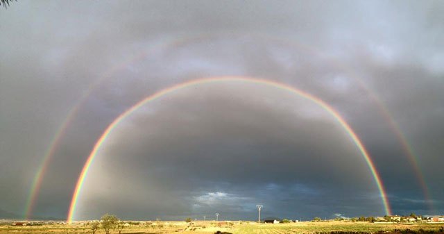 Brillan dos arco iris tras las lluvias de ayer en la Región, Foto 1
