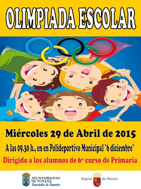 La Concejalía de Deportes organiza mañana miércoles 29 de abril una Olimpiada Escolar en el Polideportivo Municipal 