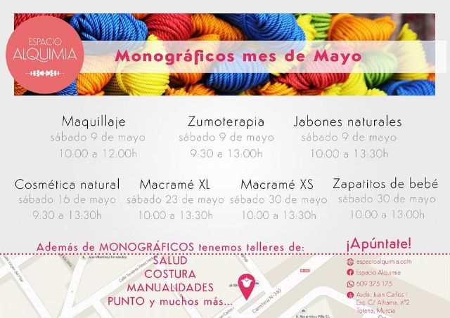 Espacio Alquimia ofrece una serie de talleres monográficos este mes de mayo, Foto 1