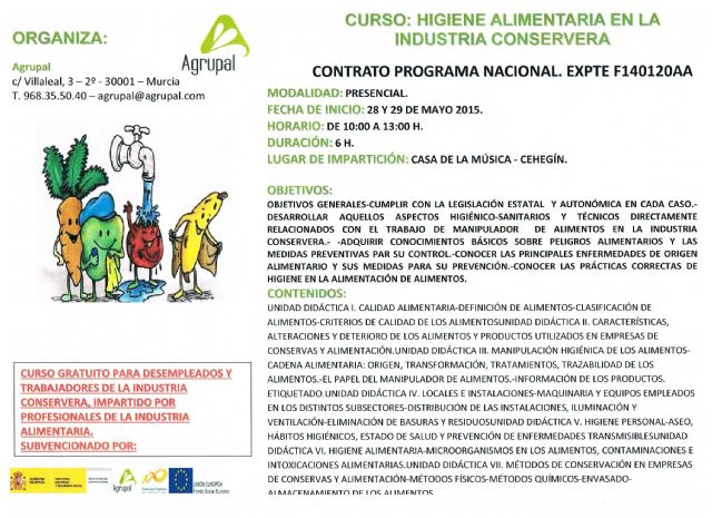 Abierto el plazo de inscripción para el curso gratuito 'Higiene alimentaria en la industria conservera' - 1, Foto 1