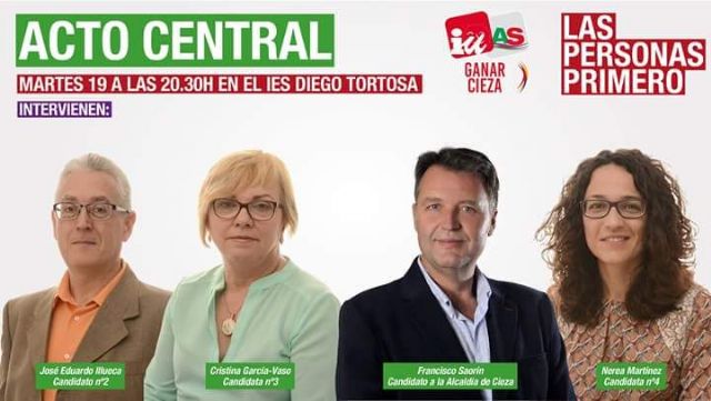 IU-Verdes/Ganar Cieza elige el IES Diego Tortosa para su mitin central de campaña - 1, Foto 1