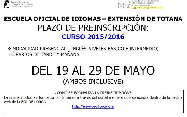 Ya está abierto el plazo de preinscripción en la Escuela Oficial de Idiomas (inglés), Foto 2