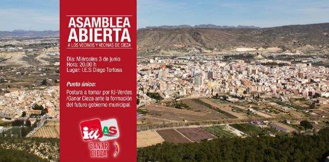 Ya hay fecha para que los ciezanos, en asamblea abierta, decidan la posición de IU-Verdes ante la formación del próximo gobierno municipal - 1, Foto 1
