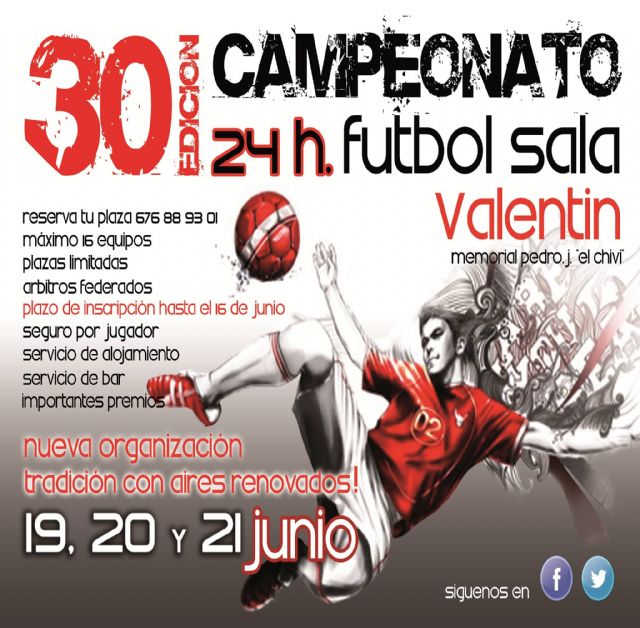 Valentín celebrará las XXX 24 Horas de Fútbol Sala del 19 al 21 de junio - 1, Foto 1