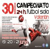 Valentín celebrará las XXX 24 Horas de Fútbol Sala del 19 al 21 de junio