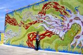 El artista Javier Hernández Espinosa realiza una pintura de gran formato sobre los muros del Puerto de Águilas