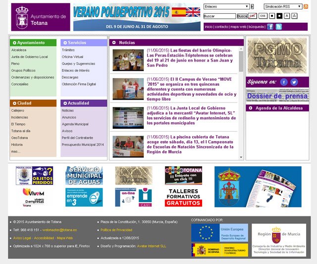 Adjudican a la mercantil totanera Avatar Internet los servicios de rediseño y mantenimiento de los portales municipales, Foto 1