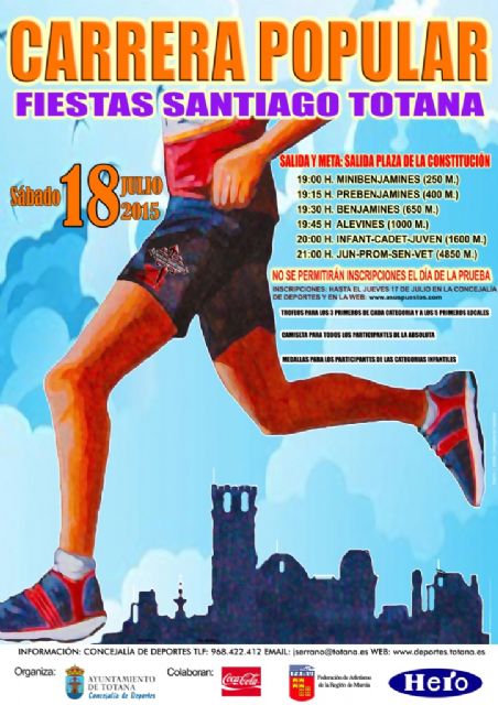 Hasta el 16 de julio se pueden inscribir los atletas interesados en participar en la Carrera Popular Fiestas de Santiago, Foto 1