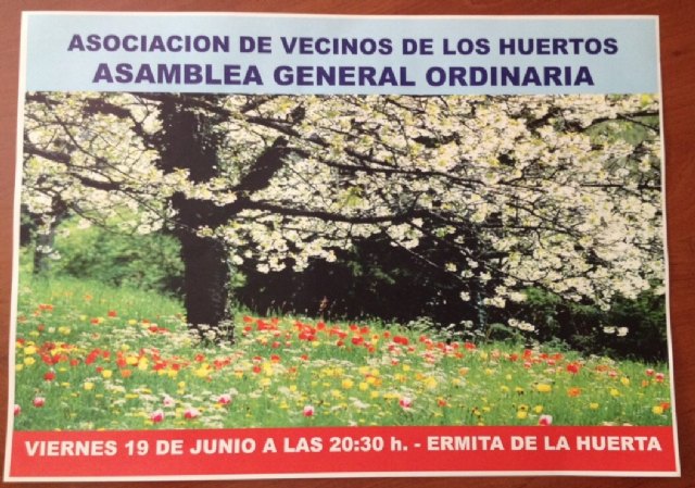 La Asociación de Vecinos de Los Huertos celebra este viernes su Asamblea General Ordinaria, Foto 1