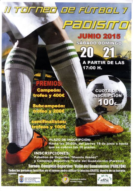 El II Torneo de Fútbol-7 PADISITO se celebra este próximo fin de semana en el Complejo Deportivo Valle del Guadalentín de El Paretón, Foto 1