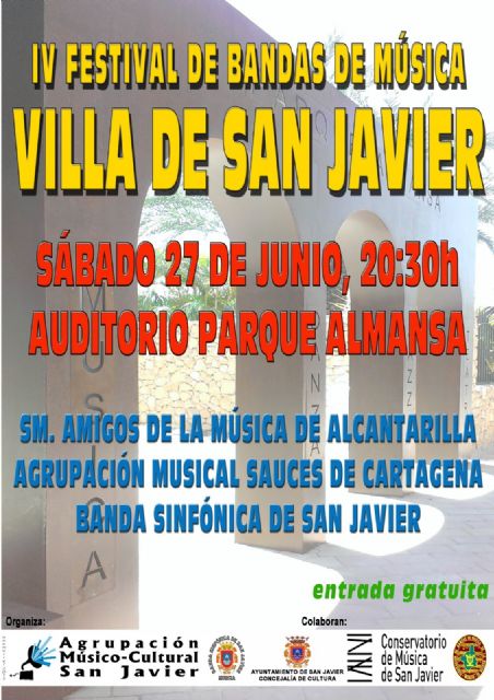 San Javier acoge el IV Festival de Bandas de Música, con agrupaciones de Alcantarilla, Cartagena y San Javier, el sábado 27 de junio - 3, Foto 3