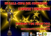 La Asociacin de Comerciantes organiza la III gala-cena del comercio, el viernes 3 de julio