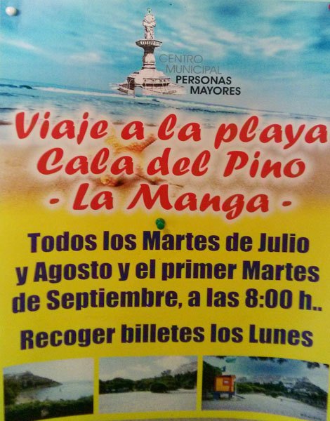 Comienzan los viajes a la Playa de la Cala del Pino (La Manga) organizados por el Centro de Personas Mayores, Foto 2