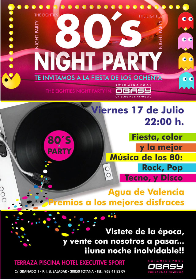 El Hotel Executive Sport acogerá la 80´s Night Party y el I Open Pádel Pool Party, Foto 1