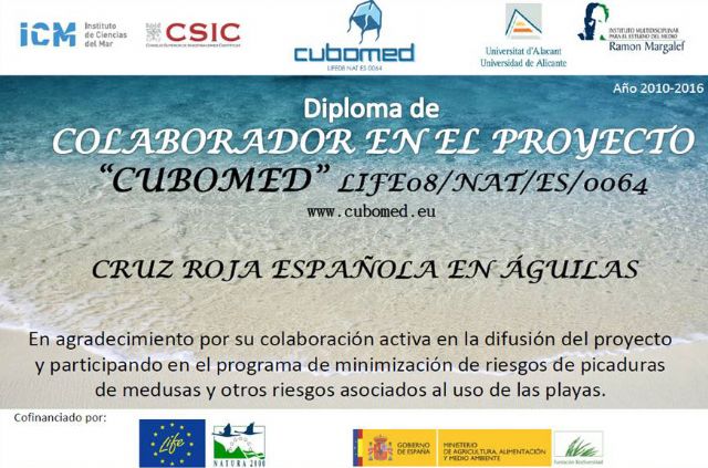 Cruz Roja Española en Águilas reconocida como Colaborador del proyecto Cubomed - 1, Foto 1
