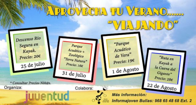 Viajes y actividades veraniegas para todos los públicos en la programación de Juventud del Ayuntamiento de Bullas - 1, Foto 1