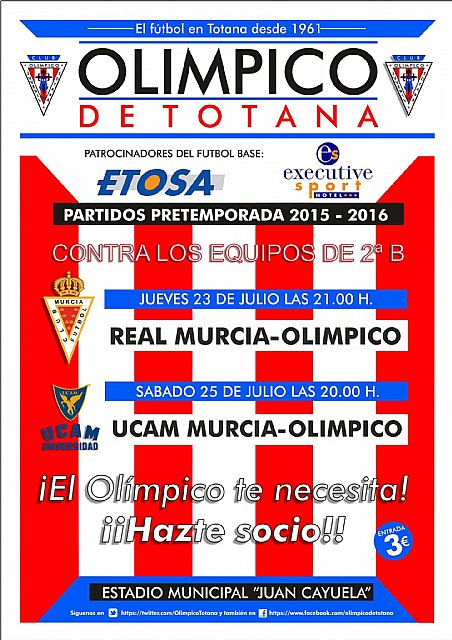 El Olímpico de Totana se enfrentará al Real Murcia CF y al UCAM en los primeros amistosos de la pretemporada 2015/2016, Foto 3