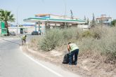 Proceden a limpiar los arcenes de la carretera Mazarrn-Puerto