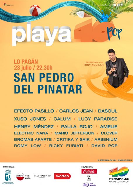 Playa 40 Pop vuelve mañana a San Pedro del Pinatar con 18 artistas - 1, Foto 1