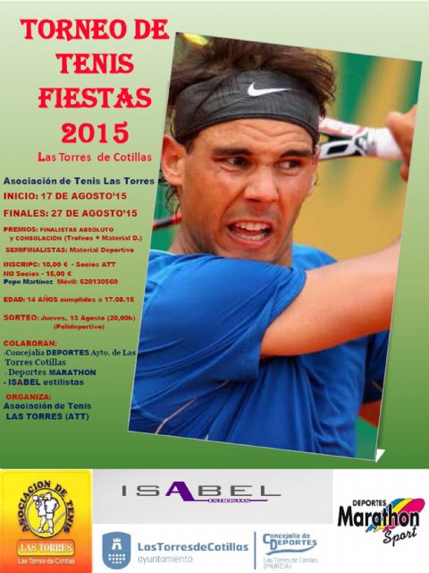 El tenis volverá un año más a las Fiestas Patronales de Las Torres de Cotillas - 1, Foto 1