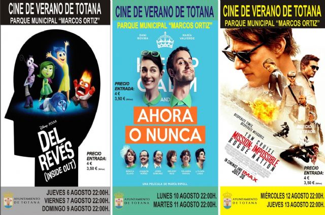 El Cine de Verano continúa este mes de agosto en el Auditorio Municipal