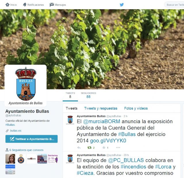 El Ayuntamiento de Bullas abre perfiles en Twitter y Facebook - 2, Foto 2