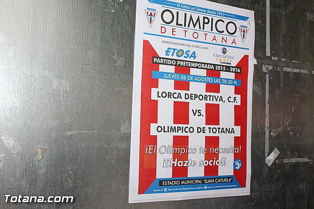 El Olmpico de Totana y el Lorca Deportiva CF empataron a 1 en el partido de pretemporada 2015/16 - 2