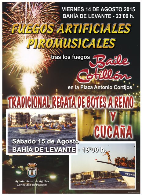 Fuegos artificiales, regata de botes a remo y cucaña serán los protagonistas del fin de semana en Águilas - 1, Foto 1