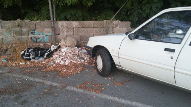 El Grupo Socialista reclama al Ayuntamiento de Murcia que cese el abandono en la limpieza y cuidado del parking disuasorio del Malecón - 3, Foto 3