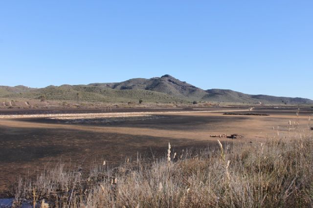 Imágenes de enero de 2013 y enero de 2015 en las que se observa las salinas totalmente secas, Foto 1
