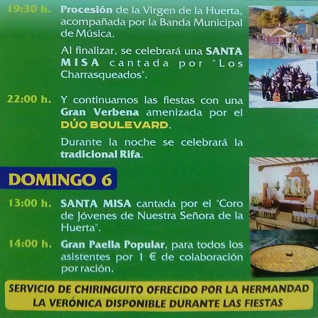 Las fiestas de La Huerta tendrá lugar este fin de semana, 5 y 6 de septiembre, Foto 3