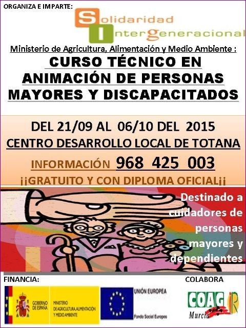 Continúa abierto el plazo de inscripción para el curso de Técnico en Animación de Personas Mayores y Discapacitados - 1, Foto 1