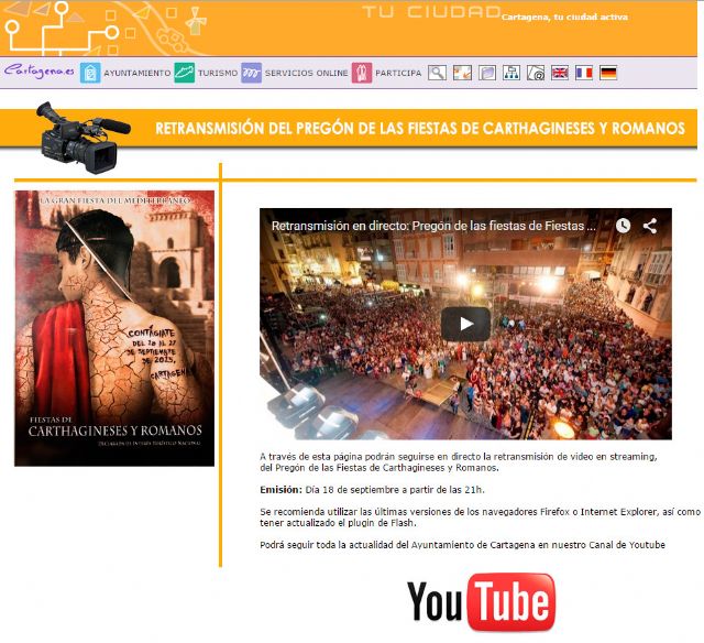 El pregón de Carthagineses y Romanos se podrá ver a través de internet - 1, Foto 1