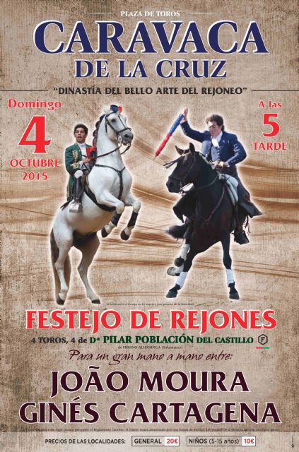 Caravaca acoge un festejo de rejones el 4 de octubre, con Joao Moura y Ginés Cartagena - 1, Foto 1