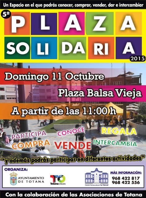 La actividad de la Plaza Solidaria se celebrará el domingo 11 de octubre, Foto 2