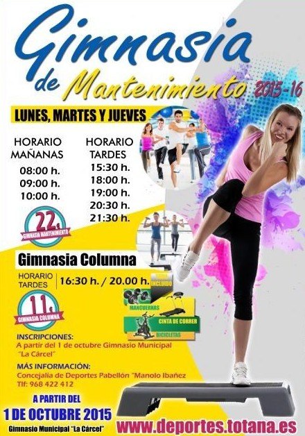 Una nueva temporada del programa municipal “Gimnasia de Mantenimiento” arranca mañana en el gimnasio de “La Cárcel”,, Foto 1