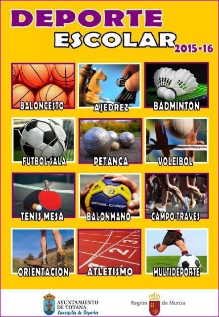 Comienza este próximo fin de semana el programa Deporte Escolar correspondiente al curso escolar 2015/16, Foto 1