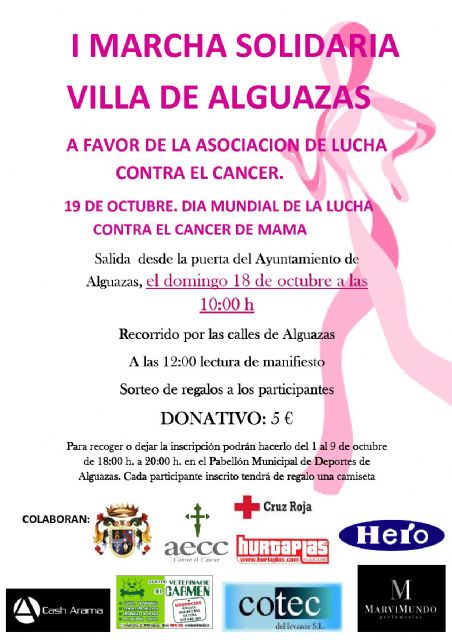 Alguazas organiza la I Marcha Solidaria a favor de la Asociación Local de Lucha Contra el Cáncer - 1, Foto 1
