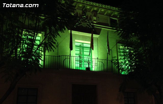 El Ayuntamiento de Totana se iluminó de verde por la #Plenainclusión de las personas con discapacidad intelectual, Foto 1