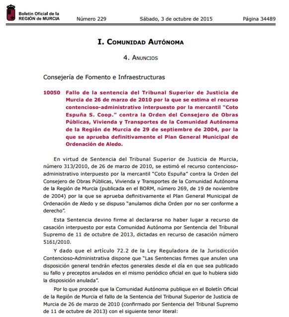 Para el PGOU de Totana se vislumbra el mismo desenlace que para el de Aledo, aseguran desde el TUP, Foto 2